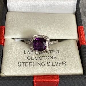 Sterling Silver Purple Gemstone Ring
